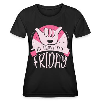Au moins, c’est finalement sarcastique vendredi - T-shirt sport Femme - noir - Devant - AI Model Female 172 light (172cm)