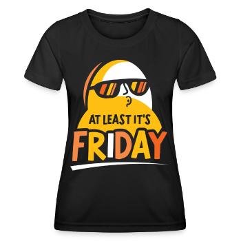 Au moins, c’est finalement sarcastique vendredi - T-shirt sport Femme - noir - Devant - AI Model Female 172 light (172cm)