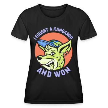 I fought with a kangaroo and won kangaroos - Women's Functional T-Shirt - black - Front - AI Model Female 172 light (172cm)
