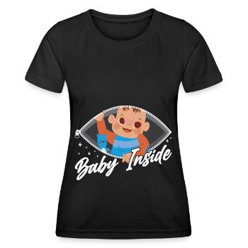 Baby Inside Baby Inside Pregnant Announcement - Women's Functional T-Shirt - black - Front - AI Model Female 172 light (172cm)
