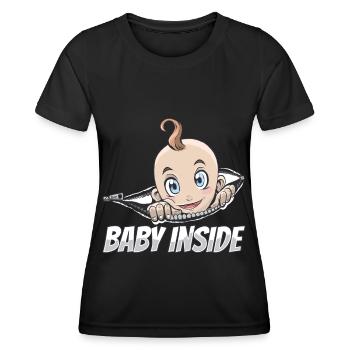 Baby Inside Pregnant Announcement Baby Inside - Women's Functional T-Shirt - black - Front - AI Model Female 172 light (172cm)