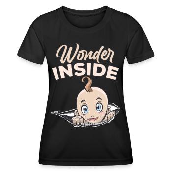 Miracles Inside Baby Inside Cute Pregnant - Women's Functional T-Shirt - black - Front - AI Model Female 172 light (172cm)