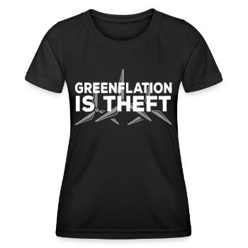 Greenflation is theft energy green inflation - Women's Functional T-Shirt - black - Front - AI Model Female 172 light (172cm)