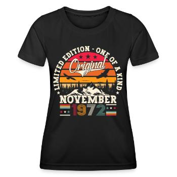 Original November 1972 50th birthday gift - Women's Functional T-Shirt - black - Front - AI Model Female 172 light (172cm)