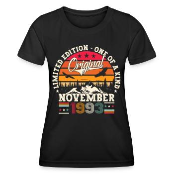 Original November 1993 29th Birthday Gift - Women's Functional T-Shirt - black - Front - AI Model Female 172 light (172cm)