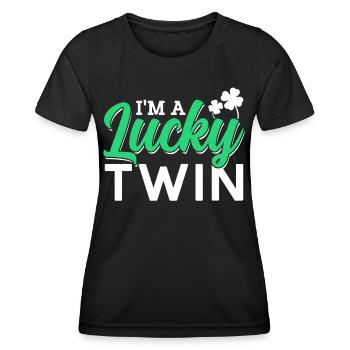 Je suis un heureux jumeau irlandais irlandais - T-shirt sport Femme - noir - Devant - AI Model Female 172 light (172cm)