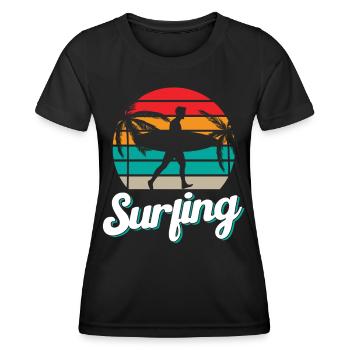 Surf Surf Surfing Planche de surf Surfer - T-shirt sport Femme - noir - Devant - AI Model Female 172 light (172cm)