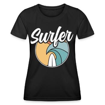 Surfer Planche de surf Surf - T-shirt sport Femme - noir - Devant - AI Model Female 172 light (172cm)