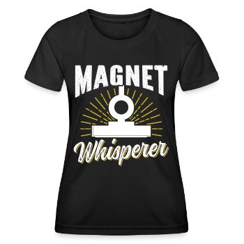 Magnet Whisperer Magnet Fisherman Magnet Fishing - Women's Functional T-Shirt - black - Front - AI Model Female 172 light (172cm)