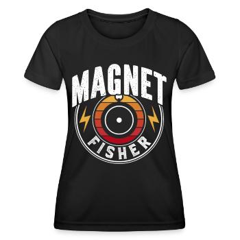Magnet Fish Magnet Magnetic Fishing - Women's Functional T-Shirt - black - Front - AI Model Female 172 light (172cm)