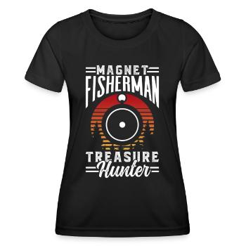 Magnet Fisherman Treasure Hunters Magnet Magnetic Fishing - Women's Functional T-Shirt - black - Front - AI Model Female 172 light (172cm)