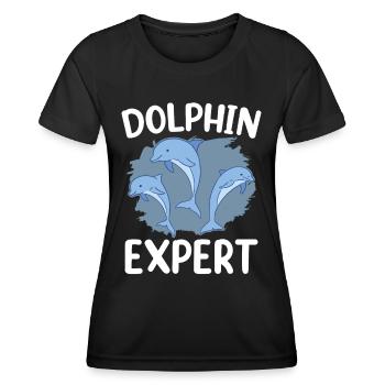 Expert Dauphin Dauphin Dauphin Amoureux des Dauphins - T-shirt sport Femme - noir - Devant - AI Model Female 172 light (172cm)