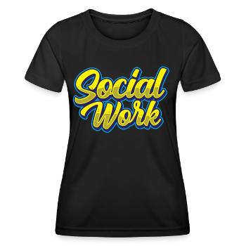 Travail social Travail social Profession de travailleur social - T-shirt sport Femme - noir - Devant - AI Model Female 172 light (172cm)