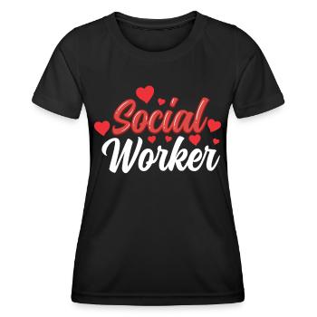 Profession de travailleur social Travail social Travailleur social - T-shirt sport Femme - noir - Devant - AI Model Female 172 light (172cm)