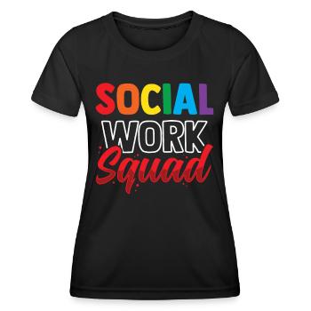 Équipe de travail social Travailleur social Travail social - T-shirt sport Femme - noir - Devant - AI Model Female 172 light (172cm)