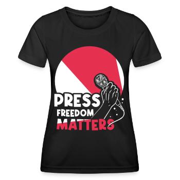 Press freedom is important Press freedom matters - Women's Functional T-Shirt - black - Front - AI Model Female 172 light (172cm)
