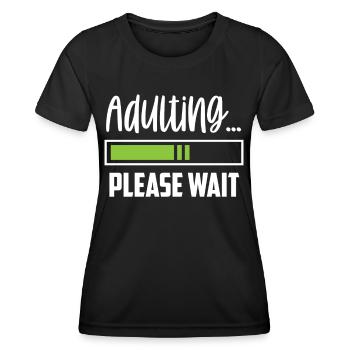 Grandir s’il vous plaît attendre la puberté anniversaire - T-shirt sport Femme - noir - Devant - AI Model Female 172 light (172cm)