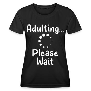 Grandir s’il vous plaît attendre la puberté anniversaire - T-shirt sport Femme - noir - Devant - AI Model Female 172 light (172cm)