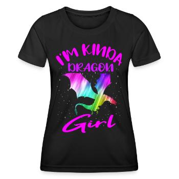 Je suis un peu Dragon Girl Mythical Creature Dragon - T-shirt sport Femme - noir - Devant - AI Model Female 172 light (172cm)