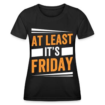 Au moins, c’est finalement sarcastique vendredi - T-shirt sport Femme - noir - Devant - AI Model Female 172 light (172cm)