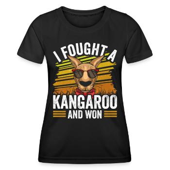 I fought with a kangaroo and won kangaroos - Women's Functional T-Shirt - black - Front - AI Model Female 172 light (172cm)