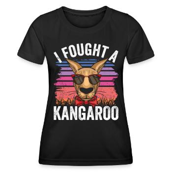 Je me suis battu avec un kangourou animal kangourou kangourou - T-shirt sport Femme - noir - Devant - AI Model Female 172 light (172cm)