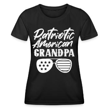 Patriotic American Grandfather Patriot US - Women's Functional T-Shirt - black - Front - AI Model Female 172 light (172cm)