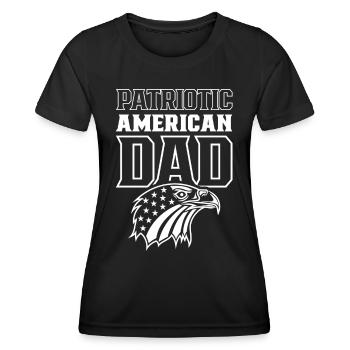Patriotic American Father Patriot USA US - Women's Functional T-Shirt - black - Front - AI Model Female 172 light (172cm)
