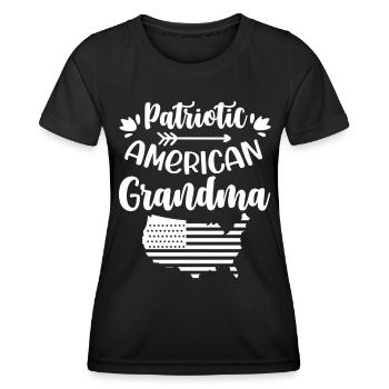 Patriotic American Grandmother US Patriot - Women's Functional T-Shirt - black - Front - AI Model Female 172 light (172cm)