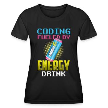 Programming with Energydrinks Coder Coding Code - Women's Functional T-Shirt - black - Front - AI Model Female 172 light (172cm)