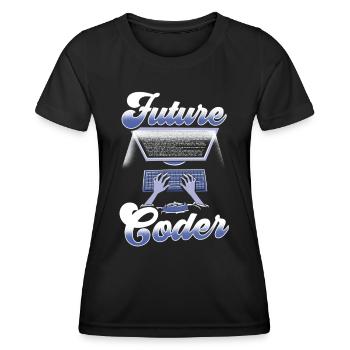 Zukünftiger Coder Code Programmierer Coding - Frauen Funktions-T-Shirt - Schwarz - Vorne - AI Model Female 172 light (172cm)