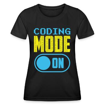 Programmiermodus Ein Coding Coder Programmierer - Frauen Funktions-T-Shirt - Schwarz - Vorne - AI Model Female 172 light (172cm)