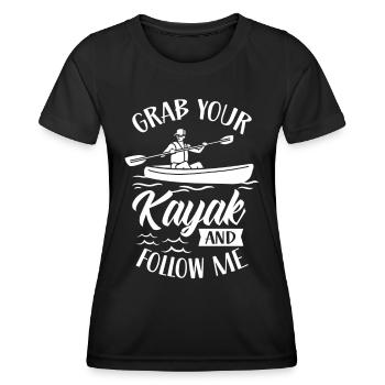 Prenez votre kayak et suivez-moi kayak kayak - T-shirt sport Femme - noir - Devant - AI Model Female 172 light (172cm)