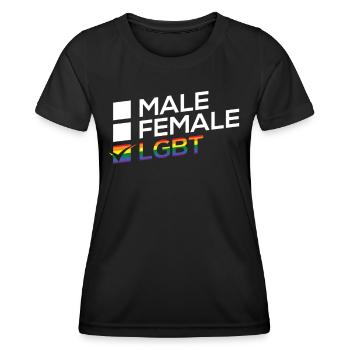 Gender Male Female LGBT Pride Month - Frauen Funktions-T-Shirt - Schwarz - Vorne - AI Model Female 172 light (172cm)