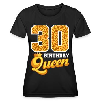 30e anniversaire de la reine léopard Célébration des 30 ans - T-shirt sport Femme - noir - Devant - AI Model Female 172 light (172cm)