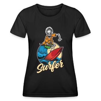 Surfer Surfing Planche de surf - T-shirt sport Femme - noir - Devant - AI Model Female 172 light (172cm)