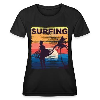 Surf Surf Surfer Planche de surf Surf - T-shirt sport Femme - noir - Devant - AI Model Female 172 light (172cm)