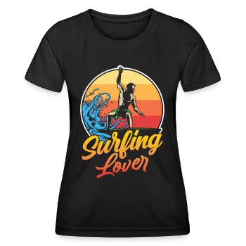 Amateurs de surf Planche de surf Surfer Surf - T-shirt sport Femme - noir - Devant - AI Model Female 172 light (172cm)