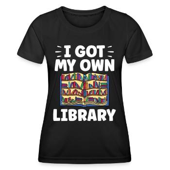 J’ai mon propre bibliothécaire - T-shirt sport Femme - noir - Devant - AI Model Female 172 light (172cm)