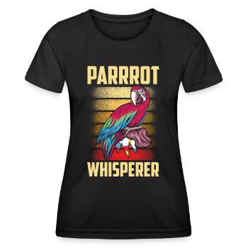 Perroquet Chuchotant Perroquet Chuchoteur Perroquets Doux Perroquets - T-shirt sport Femme - noir - Devant - AI Model Female 172 light (172cm)
