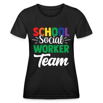 Équipe de travailleurs sociaux en milieu scolaire École de travail social - T-shirt sport Femme - noir - Devant - AI Model Female 172 light (172cm)
