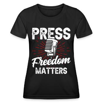 Press freedom is important Press freedom matters - Women's Functional T-Shirt - black - Front - AI Model Female 172 light (172cm)