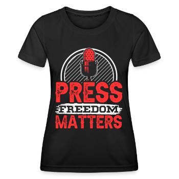 Press freedom is important Press freedom matters - Women's Functional T-Shirt - black - Front - AI Model Female 172 light (172cm)