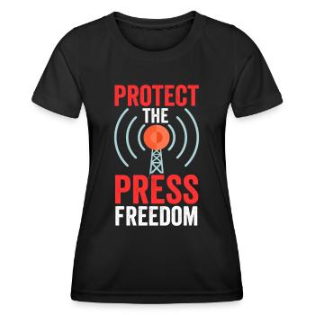 Protège la liberté de la presse Journaliste Loi sur la presse - T-shirt sport Femme - noir - Devant - AI Model Female 172 light (172cm)