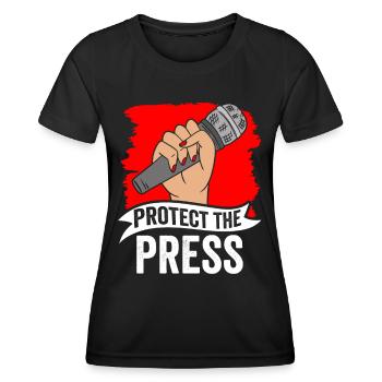 Protège la presse Loi sur la presse Liberté de la presse - T-shirt sport Femme - noir - Devant - AI Model Female 172 light (172cm)
