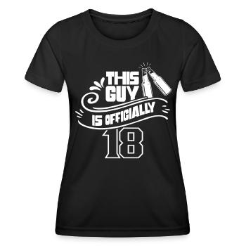 Ce gars a officiellement 18 ans dix-huit ans - T-shirt sport Femme - noir - Devant - AI Model Female 172 light (172cm)