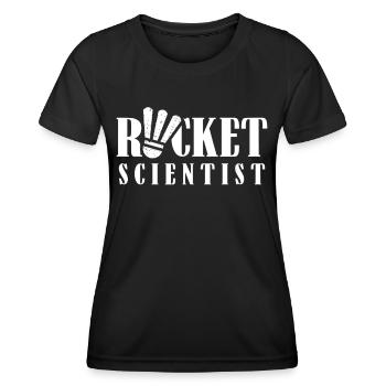 Schläger Wissenschaftler Racket Scientist - Frauen Funktions-T-Shirt - Schwarz - Vorne - AI Model Female 172 light (172cm)