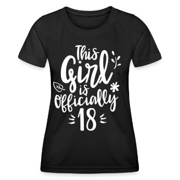 Cette fille a officiellement 18 ans célébration dix-huit - T-shirt sport Femme - noir - Devant - AI Model Female 172 light (172cm)