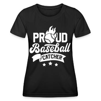 Fier receveur de baseball Joueur de baseball - T-shirt sport Femme - noir - Devant - AI Model Female 172 light (172cm)