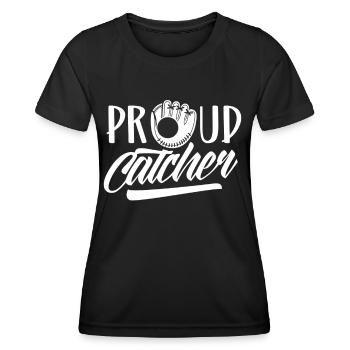 Fier receveur Hobby Baseball Catcher Player - T-shirt sport Femme - noir - Devant - AI Model Female 172 light (172cm)